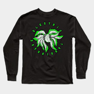 Lime Green "Biblically Accurate Tardigrade" Electric Tardigrade Logo Long Sleeve T-Shirt